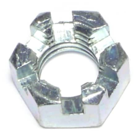1/2-13 Zinc Plated Steel Coarse Thread Slotted Hex Nuts 6PK